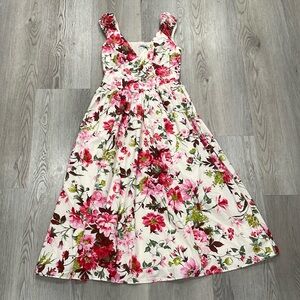 Abercrombie & Fitch Floral corset cap sleeve Midi Dress